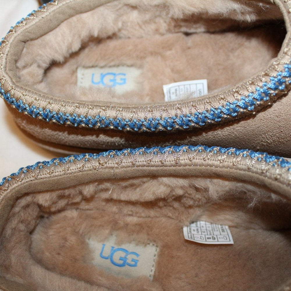 NIB UGG MEN'S TASMAN SUEDE SHEARLING LINED SLIP ON SLIPPERS - Picture 5 of 7